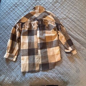 Plaid Tan and Brown Shirt